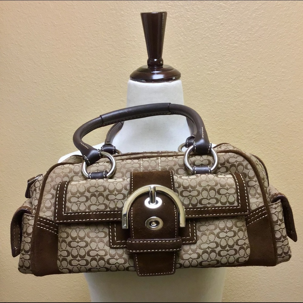 VINTAGE Coach HOBO Handbag Leather, Suede & Canvas